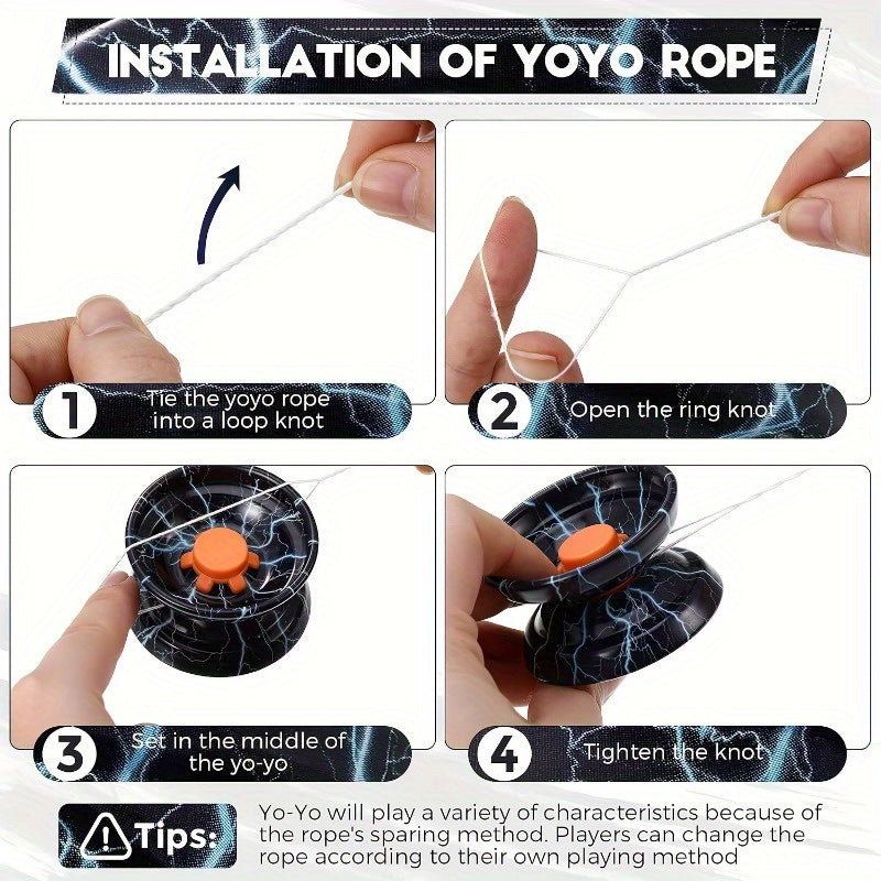 1pc\u002F2pièces Yo-yo en métal de haute vitesse avec sangle amovible - Durabilité et performance éblouissante pour les débutants - Disponible en plusieurs couleurs