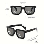 1 Paire de Lunettes Tendance pour Jeunes avec Design Pixelisé en Forme de Coche - Monture Carrée Noir\u002FBlanc, Accessoires Décoratifs Casuals pour Garçons & Filles 3-14 Ans, Fêtes, Accessoires Photo, Lunettes Durables pour Ados