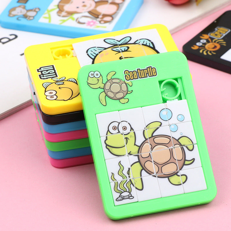 12pcs - Puzzle Coulissant pour Jeunes Animaux, Entraînement à la Pensée Logique, Jouet de Puzzles, Convient aux Jeunes pour Développer leur Cerveau (Couleur et Motif Aléatoires)
