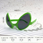 10pcs Alien Eyewear - Lunettes vertes en polycarbonate avec verres noirs, accessoires amusants pour costumes pour anniversaires et fêtes, accessoires décoratifs unisexe, accessoire de fête | Design futuriste | Lunettes durables