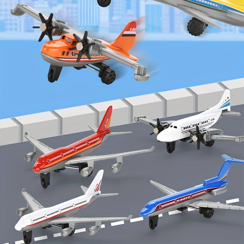 Ensemble de Modèles d'Avions de Combat et Passagers en Alliage Coulé sous Pression - Jouet Collectionnable en Métal et Plastique pour Décoration Maison, Idéal pour Noël, Pâques et Cadeaux d'Anniversaire