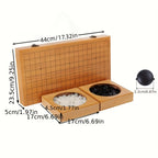 Jeu de Plateau Pliable en Bambou Go, Boîte de Jeu All Nature Go, Plateau de Jeu de Stratégie Chinois Weiqi Gomku Pliable avec 171 Pions d'Échecs en Imitation Jade et Deux Bols en Bambou