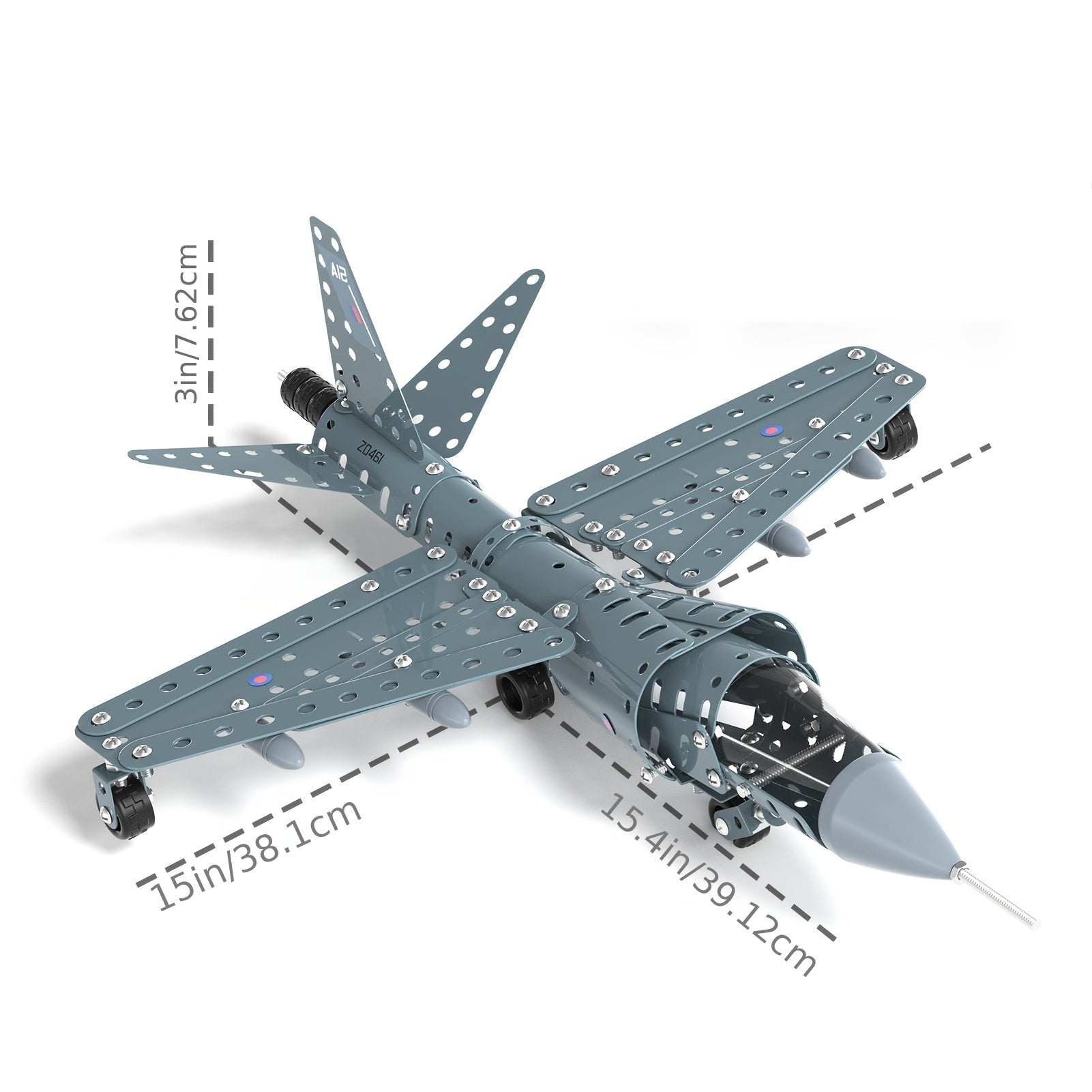 Modèle d'avion en métal à assembler - Matériau métallique résistant à la rouille, robuste et durable - Pour enfants de 6 à 14 ans - Idéal pour Noël, Saint-Valentin, Pâques, Nouvel An chinois et anniversaires