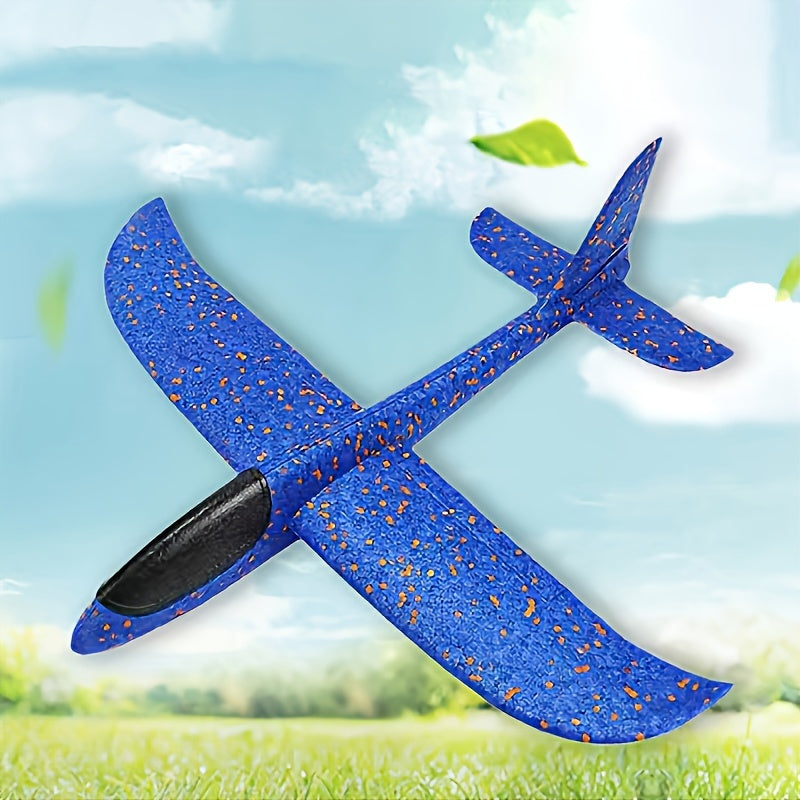 2 Avions en Mousse Géants pour Plage, Jouet de Lancer Tournoyant, Jouet Extérieur, Bleu