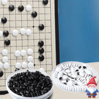 Jeu de Go Chinois Haut de Gamme avec Plateau Pliable - Pièces Classiques Noires et Blanches, Jeu de Collection Artisanal