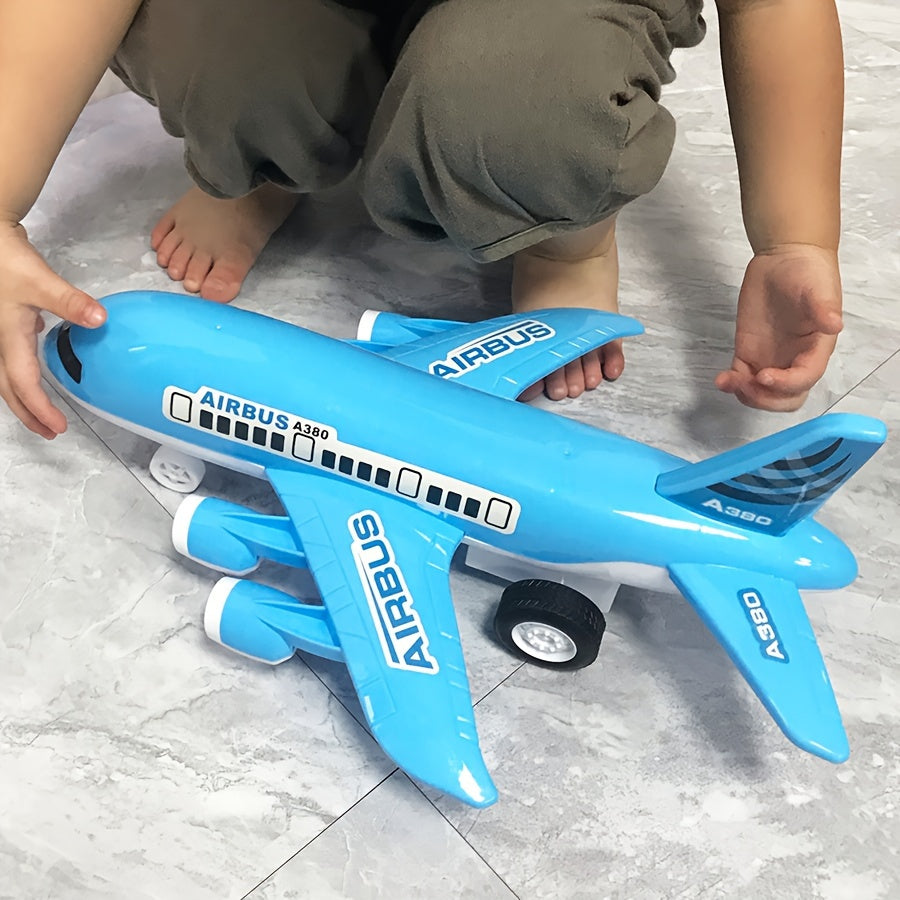 1pc Grand modèle d'avion jouet à assembler pour enfants - Réplique d'avion volant par inertie, auto-assemblage, cadeau idéal pour Noël et le Nouvel An pour les garçons et les filles, construction en plastique durable, non électrique.