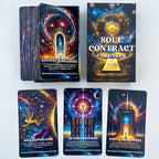 Cartes Oracle du Contrat de l'Âme, Cartes de Messages Spirituels, Cartes de Tarot de l'Âme, Cartes d'Information Mystérieuses, Divination, 4.72x2.76 pouces, 56-Cartes - Matériau en Carton