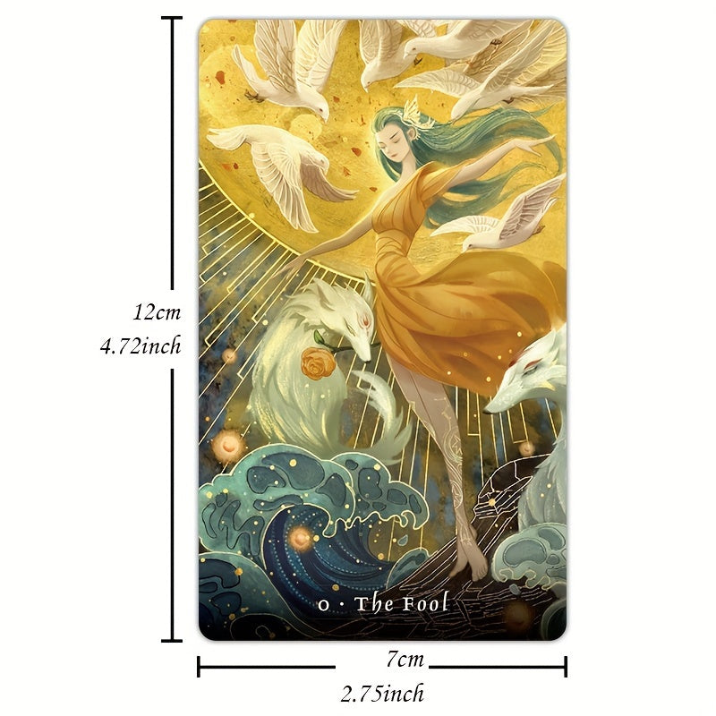 Tarot AURA Édition Nacrée, 78 Cartes Taille Standard, Papier de Couleurs Mélangées, Jeu de Cartes de Divination pour Fête, Halloween, Noël, Cadeau de Thanksgiving